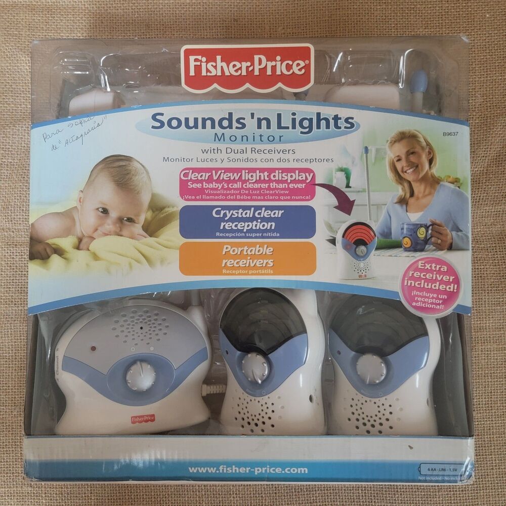 Fisher Price Sounds 'n Lights Baby Monitor Dual Two Receiver Set New Open Box